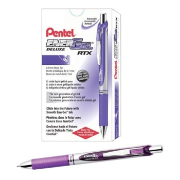 Image for Pentel® Energel™ Rtx Violet Retractable Liquid Gel Pen 0.7mm, Package Of 12 from HD Supply