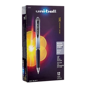 Image for Uni-Ball® Signo Gel Black W/silver Barrel Retractable Ballpoint Pen 0.7mm 12-Pk from HD Supply