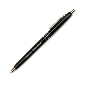 Image for SKILCRAFT® Black/Black Medium Point Retractable Ballpoint Pen, Box Of 12 from HD Supply