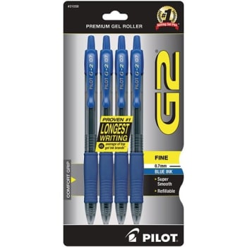 Image for Pilot G-2 Blue W/Clear Barrel Fine Point Retractable Gel Pen 0.7mm Box Of 8 from HD Supply
