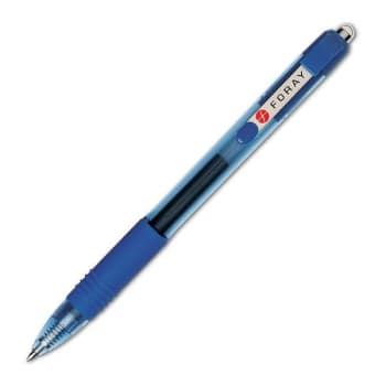 Foray® Soft-Grip Blue Retractable Gel Pen 0.5mm, Package Of 12