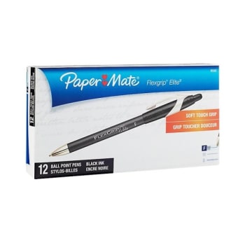 Image for Paper Mate® Flexgrip Black/black Elite Ballpoint Pen .8mm 12pk from HD Supply
