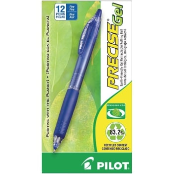 Pilot Precise BeGreen Blue/Blue Retractable Rollerball Pen 0.7 mm (12-Pack)