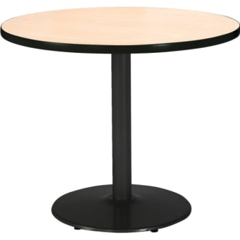 Image for Kfi 30" Round Pedestal Table With Natural Top, Round Black Base from HD Supply