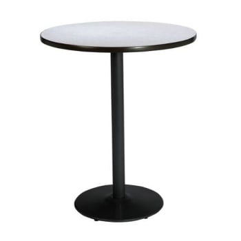 Kfi Seating 36" Round Pedestal Table W/grey Nebula Top, Round Black Base