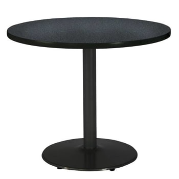 KFI 42" Round 29" H Pedestal Table With Graphite Nebula Top, Round Black Base