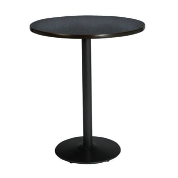 Kfi 42" Round Table With Graphite Nebula Top, Round Black Base, Bistro Height