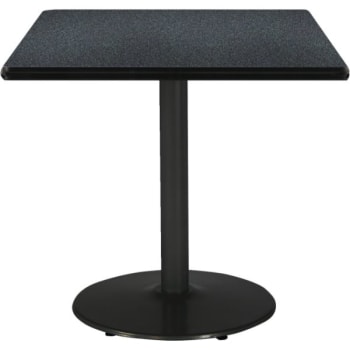 Image for Kfi 36" Square Pedestal Table With Graphite Nebula Top, Round Black Base from HD Supply