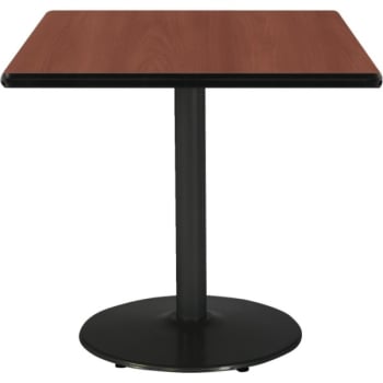 Image for KFI 30" Square Pedestal Table With Mahogany Top, Round Black Base from HD Supply