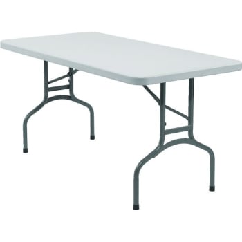 National Public Seating® Rectangle Folding Table 30hx30wx60"l Gray Speckled