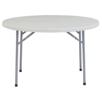 National Public Seating® Round Folding Table 30Hx48"D Gray Speckled