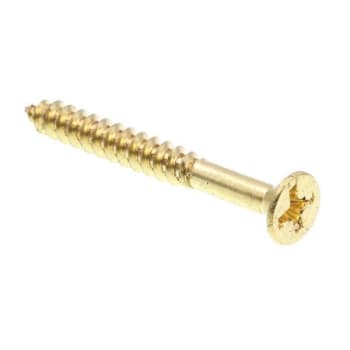 Image for Wood Screws, Flat Hd, Phil Dr, #8 X 1-1/2in, Brass, Package Of 100 from HD Supply