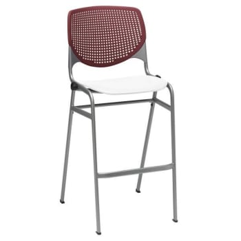 Image for Kfi Seating Kool Stack Barstool, Burgundy Back, White Seat from HD Supply