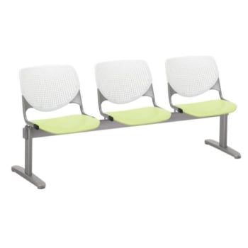 Image for Kfi Seating Kool 3-Seat Reception Bench, White Backs, Lime Green Seats from HD Supply