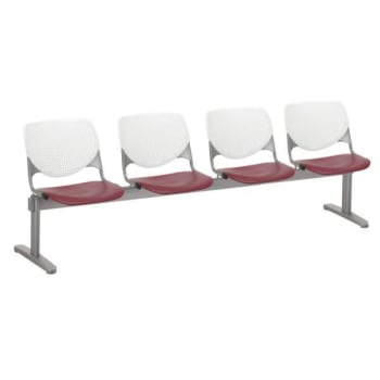 Image for Kfi Seating Kool 4-Seat Reception Bench, White Backs, Burgundy Seats from HD Supply