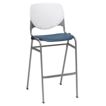 Image for Kfi Seating Kool Stack Barstool, White Back, Navy Seat from HD Supply