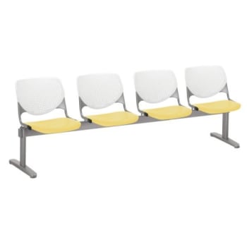 Image for Kfi Seating Kool 4-Seat Reception Bench, White Backs, Yellow Seats from HD Supply
