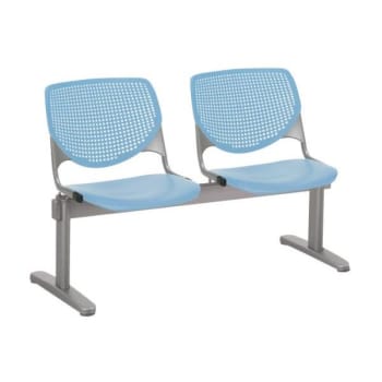 Image for Kfi Seating Kool 2-Seat Reception Bench, Sky Blue Seats & Back from HD Supply