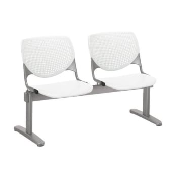 Kfi Seating Kool 2-Seat Reception Bench, White Seats & Back