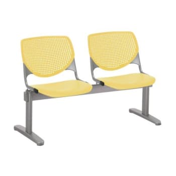Image for Kfi Seating Kool 2-Seat Reception Bench, Yellow Seats & Back from HD Supply