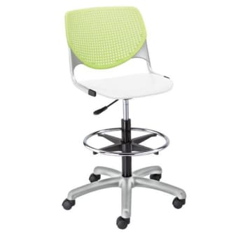 Image for Kfi Seating Kool Drafting Stool, Lime Green Back, White Seat from HD Supply