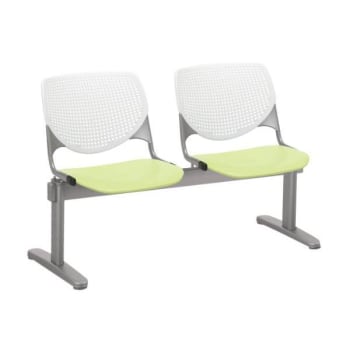 Image for Kfi Seating Kool 2-Seat Reception Bench, White Backs, Lime Green Seats from HD Supply