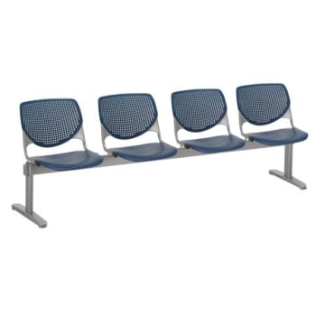 Image for Kfi Seating Kool 4-Seat Reception Bench, Navy Seats & Backs from HD Supply