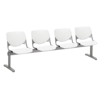 Image for Kfi Seating Kool 4-Seat Reception Bench, White Seats & Backs from HD Supply