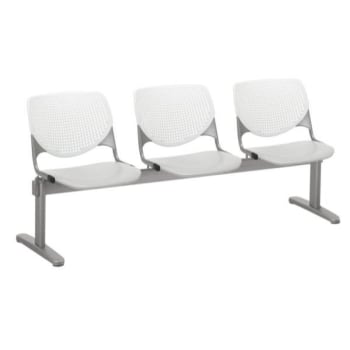 Image for Kfi Seating Kool 3-Seat Reception Bench, White Backs, Light Gray Seats from HD Supply