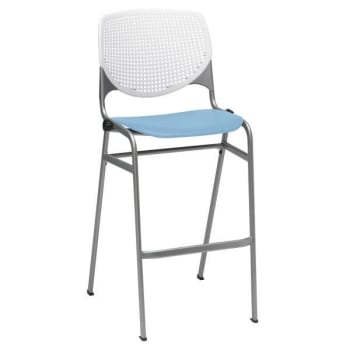 Image for Kfi Seating Kool Stack Barstool, White Back, Sky Blue Seat from HD Supply