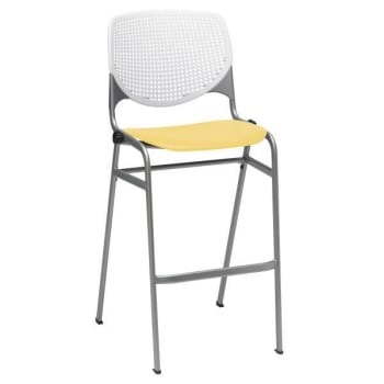 Image for Kfi Seating Kool Stack Barstool, White Back, Yellow Seat from HD Supply