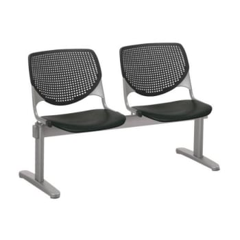 Image for Kfi Seating Kool 2-Seat Reception Bench, Black Seats & Back from HD Supply