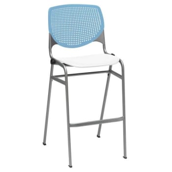Image for Kfi Seating Kool Stack Barstool, Sky Blue Back, White Seat from HD Supply