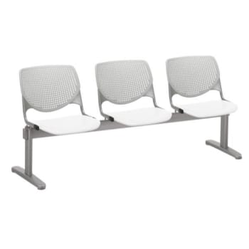 Image for Kfi Seating Kool 3-Seat Reception Bench, Light Gray Backs, White Seats from HD Supply