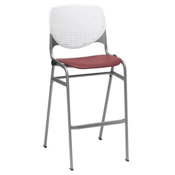 Image for Kfi Seating Kool Stack Barstool, White Back, Burgundy Seat from HD Supply