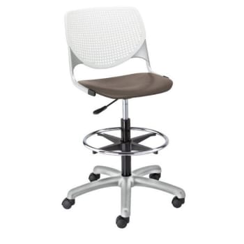 Image for Kfi Seating Kool Drafting Stool, White Back, Brownstone Seat from HD Supply