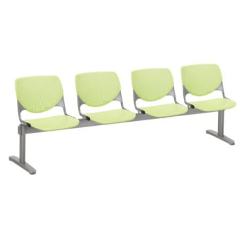 Kfi Seating Kool 4-Seat Reception Bench, Lime Green Seats & Backs