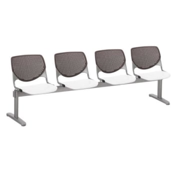 Image for Kfi Seating Kool 4-Seat Reception Bench, Brownstone Backs, White Seats from HD Supply