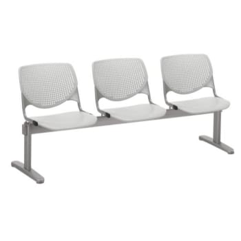 Kfi Seating Kool 3-Seat Reception Bench, Light Grey Seats & Back