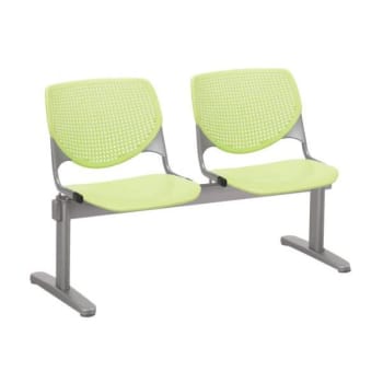 Kfi Seating Kool 2-Seat Reception Bench, Lime Green Seats & Back