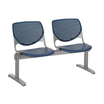 Kfi Seating Kool 2-Seat Reception Bench, Navy Seats & Back