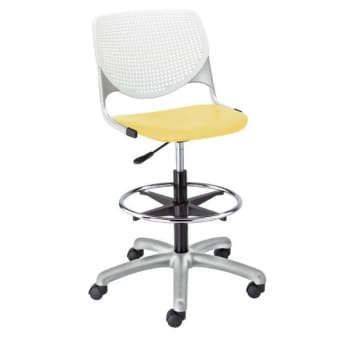 Image for Kfi Seating Kool Drafting Stool, White Back, Yellow Seat from HD Supply