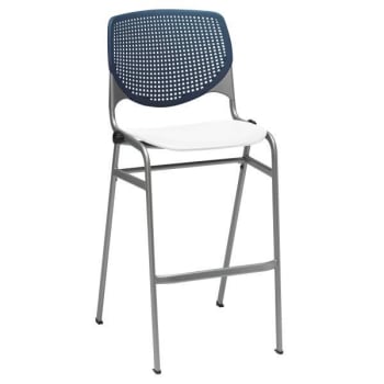 Image for Kfi Seating Kool Stack Barstool, Navy Back, White Seat from HD Supply