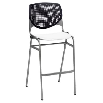 Image for Kfi Seating Kool Stack Barstool, Black Back, White Seat from HD Supply