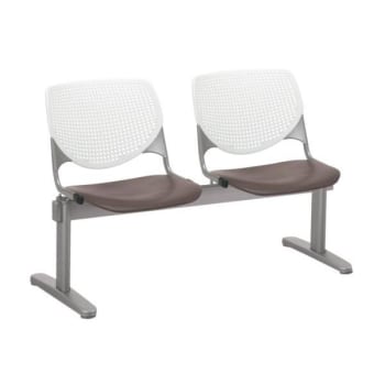 Image for Kfi Seating Kool 2-seat Reception Bench, White Backs, Brownstone Seats from HD Supply