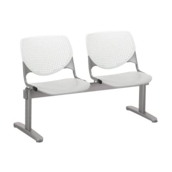 Image for Kfi Seating Kool 2-Seat Reception Bench, White Backs, Light Gray Seats from HD Supply