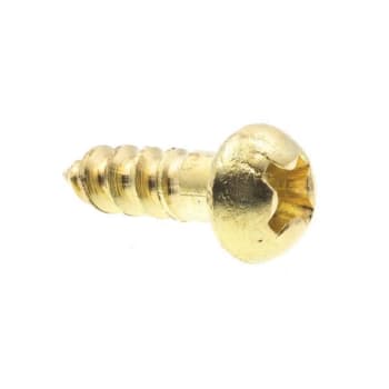 Image for Wood Screws, Rd Hd, Phil Dr, #6 X 1/2in, Brass, Package Of 25 from HD Supply