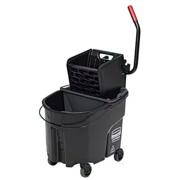 Image for Rubbermaid 35 Quart Plastic Side-Press Mop Bucket (Black) from HD Supply