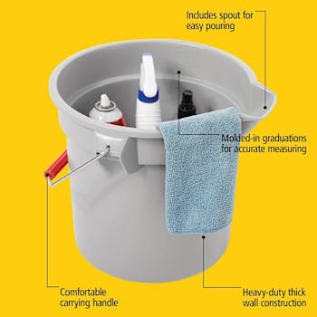Image for Rubbermaid Commercial 14 Quart Plastic Round Mop Bucket (6-Pack) (Gray) from HD Supply
