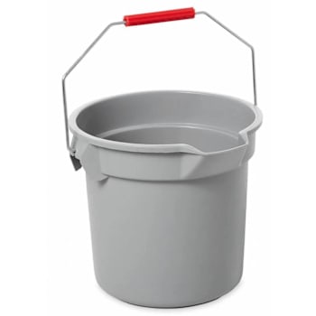 Rubbermaid Commercial BRUTE 14 Qt. Round Bucket, Heavy Duty, Gray, 6-Pack